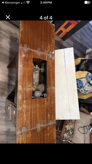 Cabinet top with machine opening
